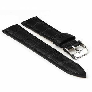 Malla de cuero croco negro FOSSIL