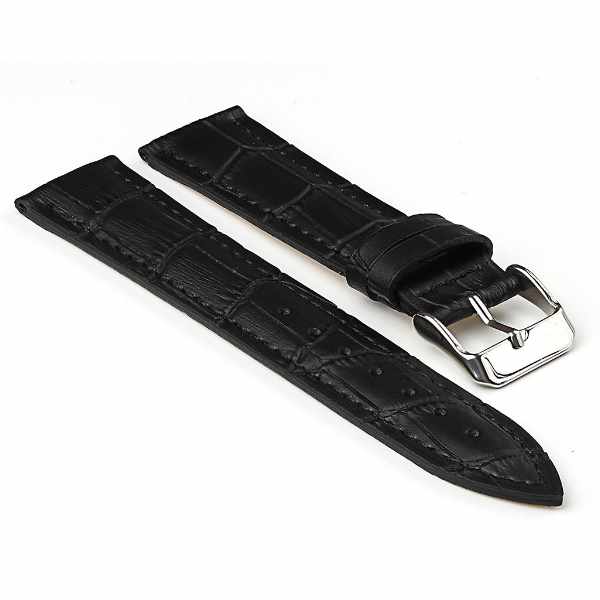 Malla de cuero croco negro FOSSIL