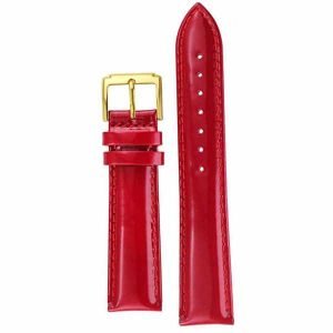 Correa para relojes de cuero acolchado rojo