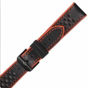 Malla de reloj Rally perforada bi-color naranja