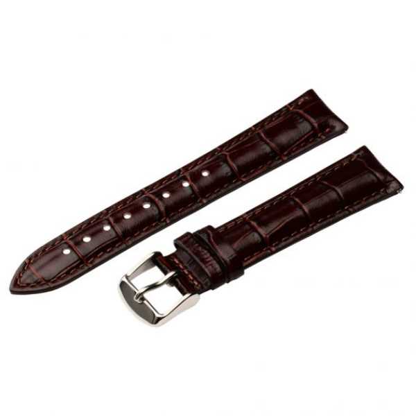 Malla de cuero croco Slim Fit marrón 20mm