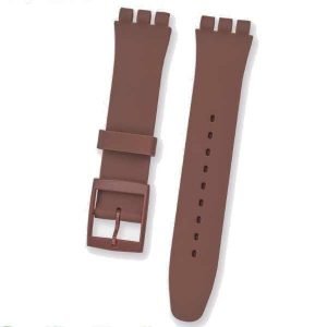 Correa de silicona marrón Compatible con SWATCH 19 mm