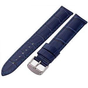 Correa de cuero croco azul 24 mm