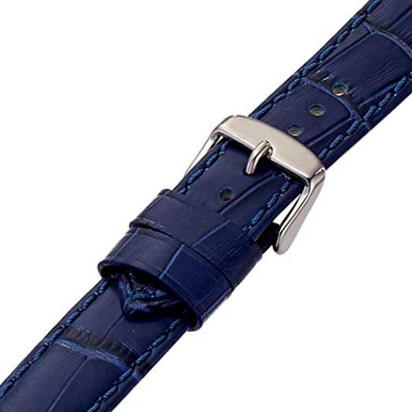 Correa de cuero croco azul 24 mm - Imagen 2