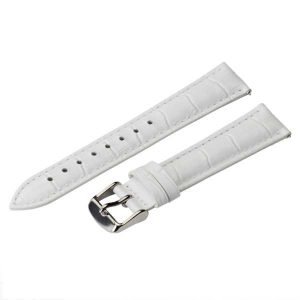 Malla de cuero croco blanco con pespunte