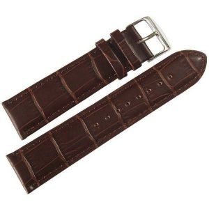 Malla de cuero croco Classic marrón  22 mm