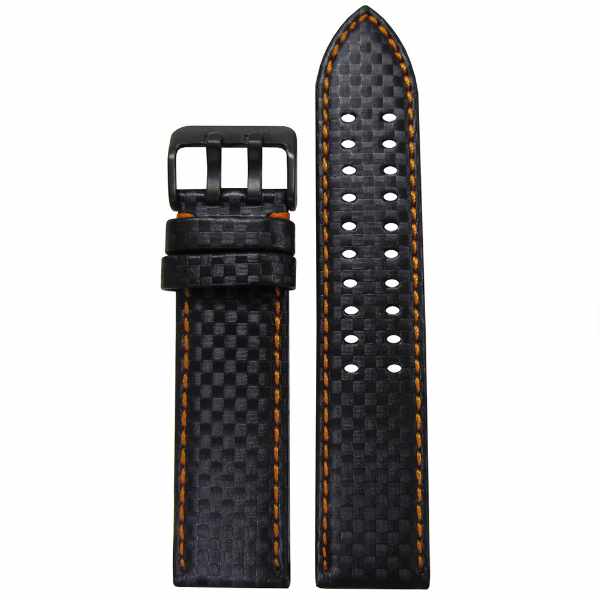 Malla de fibra de carbono Elite II con pespunte naranja 20 mm
