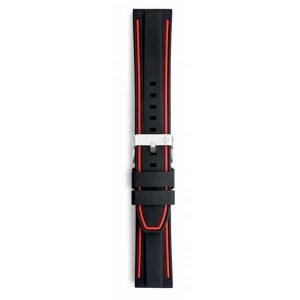 Correa reversible de caucho rojo y negro